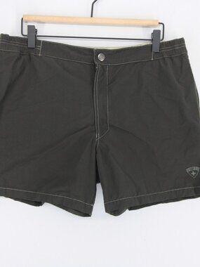 Post Card Swim Trunks Mens 34 Green Nylon Board Shorts Mesh Lined Made In Italy